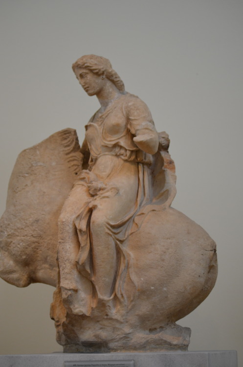 athens-archaeological-museum: women-of-the-antiquity: Riding Nereids, or the goddess Aura rising fro