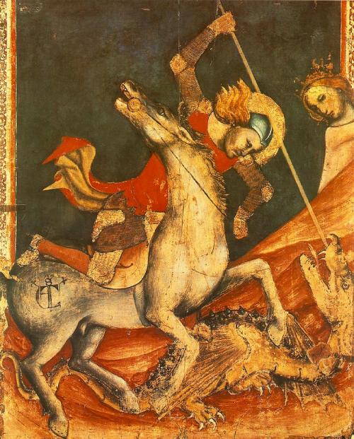 St. George’s Battle with the Dragon, Vitale da Bologna, ca. 1350