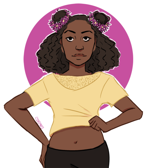  Late Day 1: Portrait with FlowersFor the Black History Month Cute Art Prompt challenge. 