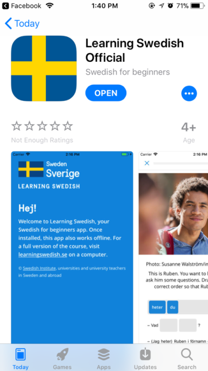 kidzbopdeathmetal:New app for learning Swedish. Developed by the Swedish Institute.