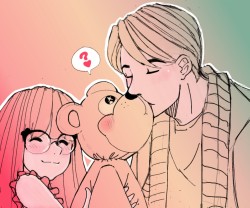 daddysweetsnugglez:  nomico-m:  “You have to give teddy a kiss first”  Real Daddys know that!  Caregivers…even for the stuffies! 💖 💖 💖 💖  