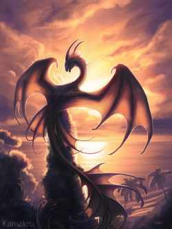 dailydragons:  Farewell to the Day by Katie Croonenberghs (DeviantArt)