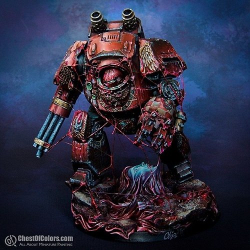 Blood Angels Contemptor Dreadnought in blood rage by Ana