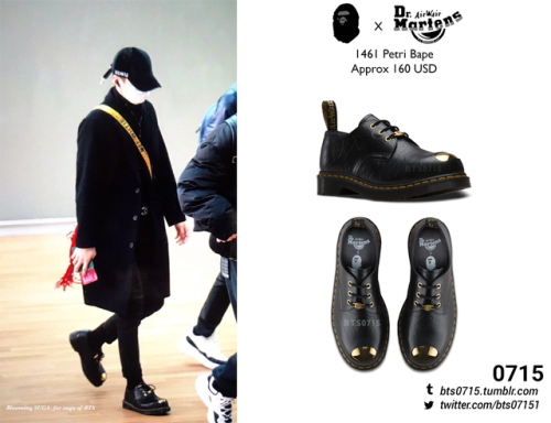 Tips Waakzaamheid vlees BTS FASHION/STYLE FINDER — 190209 | Yoongi : BAPE x DR. MARTENS - 1461  Petri...