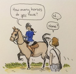 rider-waite:  pastel-hutt:  tally-art:  Only the subtlest metaphors on this Tumblr.  This works as a metaphor for children but also it works perfectly well when played totally straight because horse people are actually like this  it literally took me