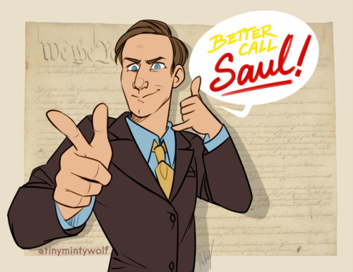 tinymintywolf:drew this for my brother bc im watching bcs now and saul is his fave ⚖️💲⚖️💲   