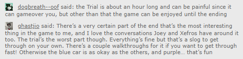 @dogbreath–oof @ghastjioEnded up doing something else tonight but i’ll def read some walktroughts to get it done faster, even if it’s something I usually never do.because really I had spent already over 1 hour by talking to EVERY npc to gather