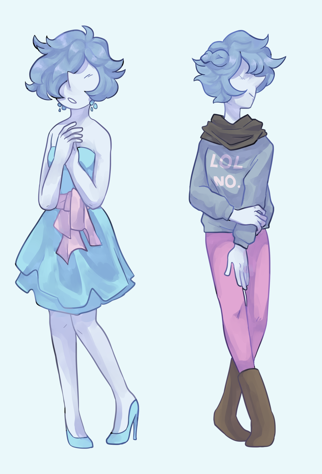 glitteropal:  i love blue pearl in different outfits?? also this took 3 days cause