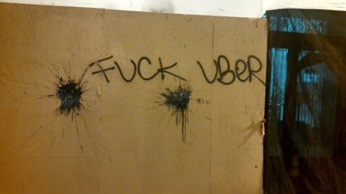 pinkxedge:New Uber HQ vandalized in Oakland (source) (source)