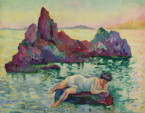 La Naïade, Cavalière = The Naiad, CavalièreHenri Manguin (French; 1874–1949)1906Oil on canvas Privat