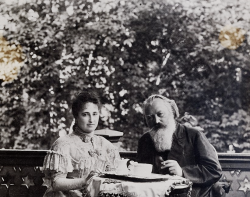 barcarole:Johannes Brahms and Johann Strauss’s wife, Adele, having breakfast in Bad Ischl, Vienna.