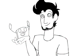 chilladoodles:  made this short little animation of mark and tim, i guess this would be a WIP i might finish this and color it, maybee  