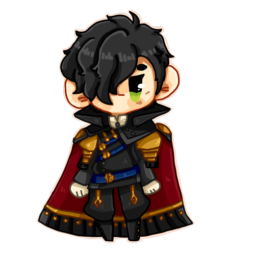 something possessed me to draw hubert so here he is :ohe’s available on my redbubble as a sticker/pr