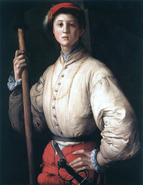 Portrait of a halberdier by Pontormo, 1529-1530