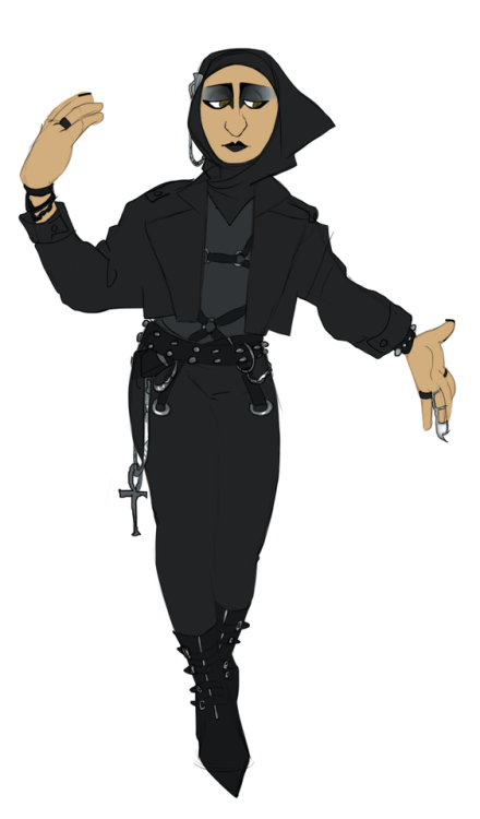 acaciaroots:niqabharpy:andwoids:wanted to draw some muslim goth fashion!!!YES that is a tripp niqab,