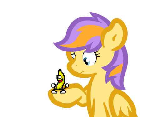 asklibrapony:  “gives u banana” - askbananapie  Peanut butter jelly time?  xD!