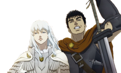 vapor-man:Shitty Attempt at a transparent image of Guts and Griffith 