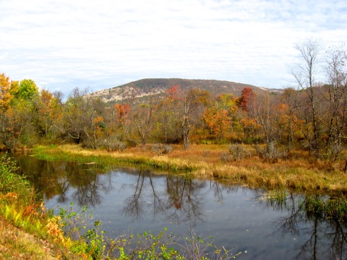 View of Lehigh Gap from the Walnutport canal path, October.