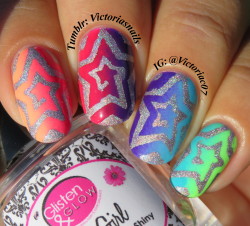 victoriasnails:  Inspired by @liliumzz! Used in this mani: Cirque Colors - Vice Collection (Lean, C.R.E.A.M., Vitamin D, Miami Dade, Nympho) Loreal - Masked Affair HK Girl Topcoat Star cyclone vinyls from @TwinkledT 