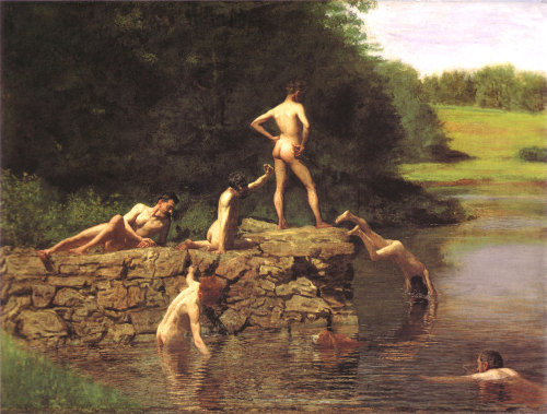 antonio-m:  Thomas Eakins (1844-1916). The Swimming Hole, 1885. Amon Carter Museum of American Art. oil on canvas.