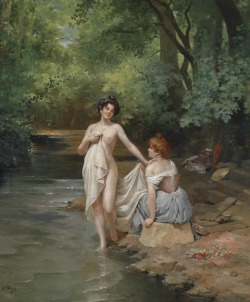 Artbeautypaintings:a Refreshing Bath - Alphonse Pellet