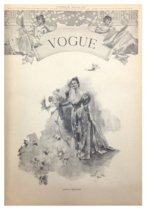 Cover page of the first VOGUE magazine, December 17th, 1892….
