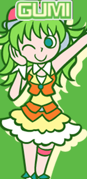 ichigotofu:Character Guide: Gumi (originally from Vocaloid) from Pop’n Music Sunny Park