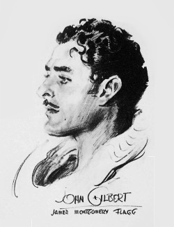 John Gilbert sketched by James Montgomery Flagg c.1926