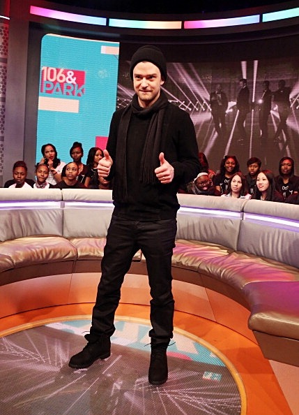 kingtimberlake:  Justin at BET’s 106 & Park yesterday. 