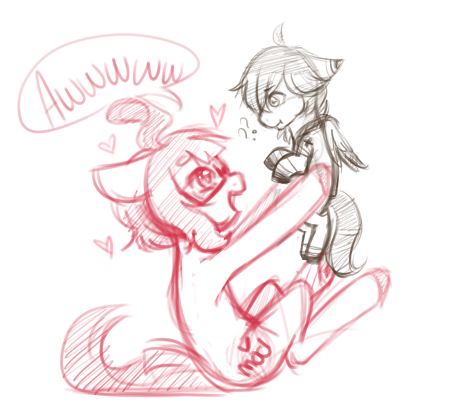 mishmash-mod:  A little sketched request for angelicarson  D'aww~! &lt;3
