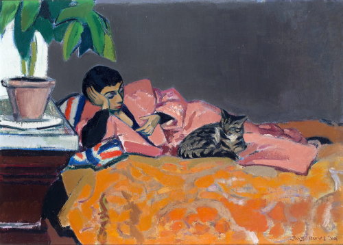 huariqueje: Liggende vrouw op sofa (Woman lying on sofa)  -  Bob Buys Dutch , 1912-1970 Oi