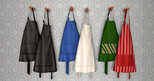 I’m not sure if this was ever converted before - these are the basegame aprons from TS4. (I think th