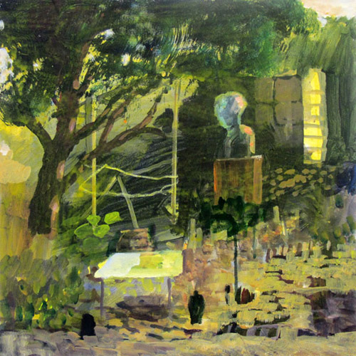 Courtyard, Garden (unknown title)   -   Stefan CederSwedish, b.1953-oil oncanvas