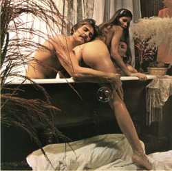 mrandmrseventwofive:  Virginia Winter, Christine Burke, and unidentified male model.  -From Mr.