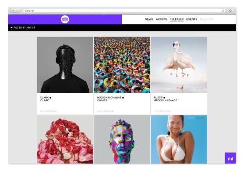 New Warp Records WebsiteTill Wiedeck and HelloMe have produced a stylish new Warp Records website, t