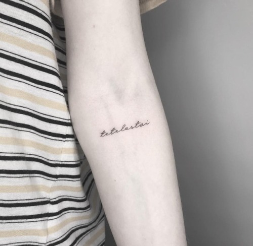 Lettering for becca today, thanks again! ✨ . . . . . #contemporarytattooing #minimalisttattoo #where