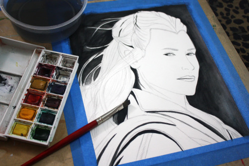 This Has Been Put On Hold For Too Long. Im Working On A Watercolor Portrait Painting Of Tauriel From