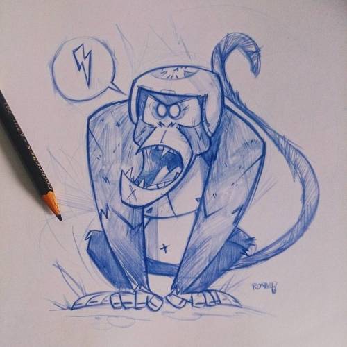 The power Bluue! #sketching #sketch #blue #sketchordie #monkey #cartoon #characterdesign