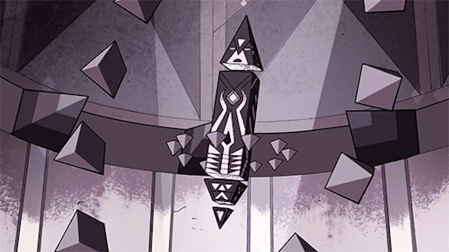 This is the pyramid gem, who I suspect of being White Diamond because of the size,