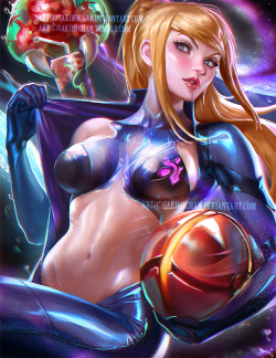 sakimichan:after much feedback from you guys I decided to go with Samus for the sexy/nswf for term 10 : D +I had this idea of samus chilling with her sci-fi “swim wear under her suit XD just something fun and sexy. uncensored psd, Vid process and more