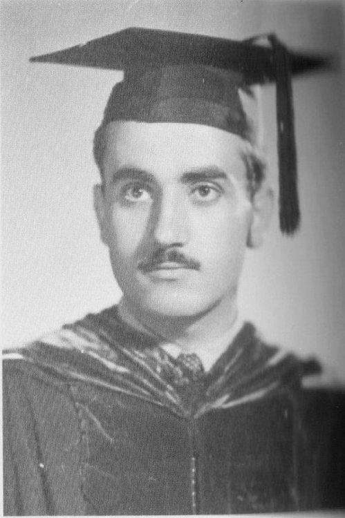  Palestinian struggler Dr. George Habash, founder of the Popular Front for the Liberation of Palestine on graduating from the Faculty of Medicine at the American University of Beirut in 1951 المناضل الفلسطيني الدكتور جورج حبش