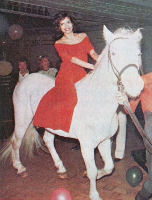 Bianca Jagger rides into Studio 54 for her birthday, 1977