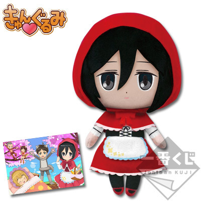 fuku-shuu:  Banpresto Ichiban Kuji has released more images of the Eren & Levi fairy tale plushes as well as the official image for “Krista in Wonderland” (Following Red “Riding Hood Mikasa”)! More from the Ichiban Kuji/Shingeki! Kyojin Chuugakkou