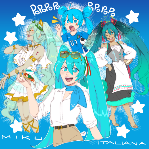 I Am Not Immune To Miku Ghyjuk Couldn't Settle On A Design For Italian Miku So I Whent With Multiple