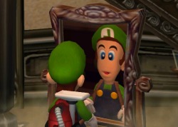 suppermariobroth: In Luigi’s Mansion, If Luigi gets closer to a mirror than intended by the game (through the use of glitches or cheats), the mirror will not display parts of Luigi’s model.