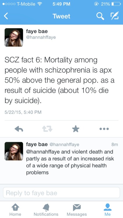 worthlesswalnut:In honor of Schizophrenia Awareness Week I have been tweeting out facts about schizo