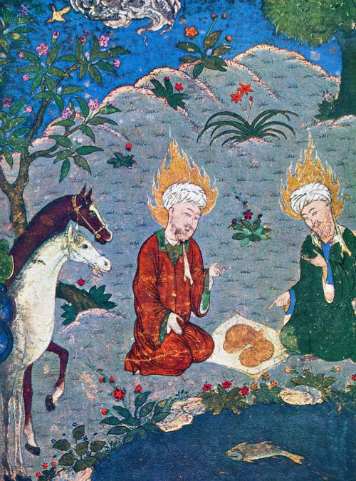 humblewonder: The Rubaiyat of Omar KhayyamThe prophets Elias and Khizr at the fountain of eternal li