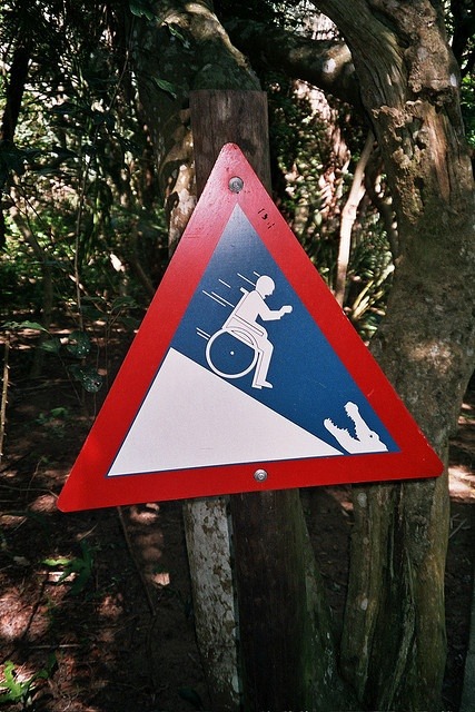 A warning sign at the St Lucia Crocodile Park, South Africa.