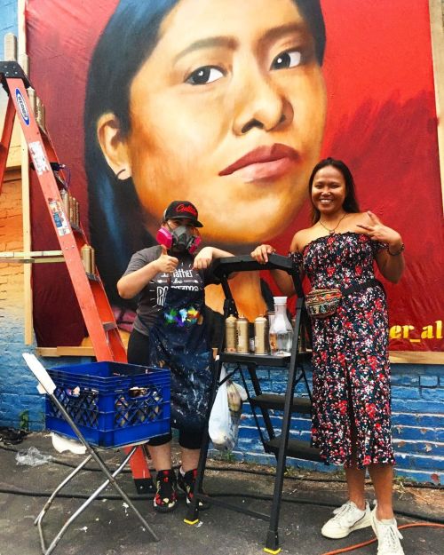 #GirlPower ✊ at #NYCMuralFest with @call_her_al raising awareness about indigenous women’s rights an