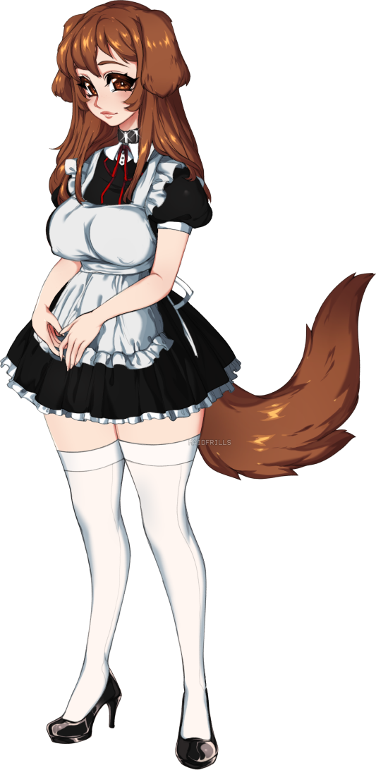 maidfrills: part 1 of a full colored full body commission for @kdf_qs on twitter! 